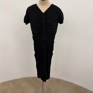 Elegant Black Ruched Dress